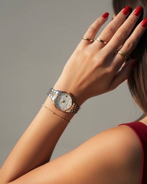 ÇELİK - SARI METAL BAND KADIN KOL SAATİ