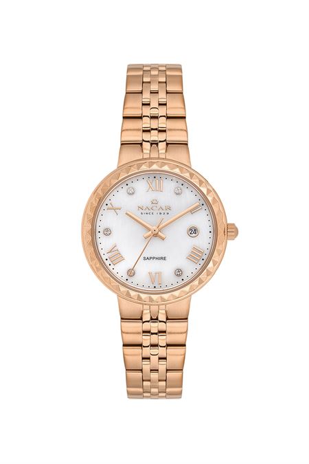 PEMBE METAL BAND KADIN KOL SAATİ