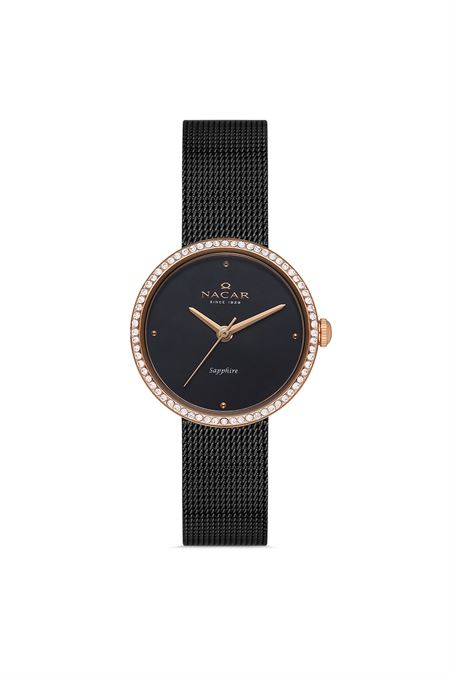 SİYAH HASIR BAND KADIN KOL SAATİ