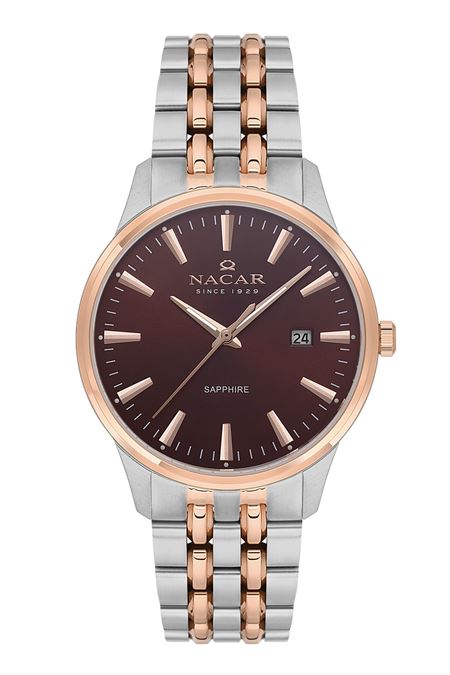 ÇELİK - PEMBE METAL BAND ERKEK KOL SAATİ