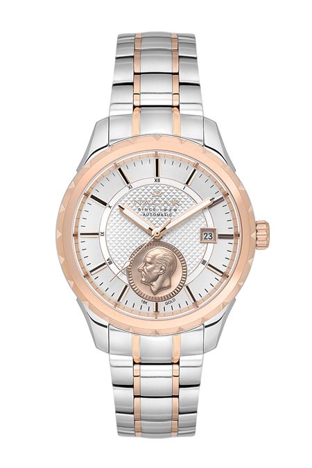 ÇELİK - PEMBE METAL BAND ERKEK KOL SAATİ