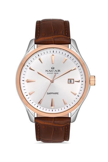 KAHVERENGİ HAKİKİ DERİ ERKEK KOL SAATİ