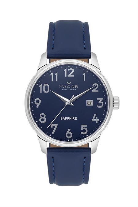 LACİVERT HAKİKİ DERİ ERKEK KOL SAATİ