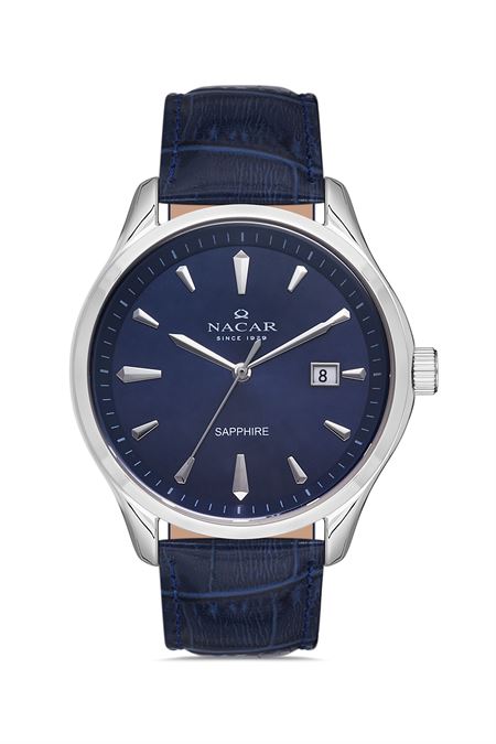 MAVİ HAKİKİ DERİ ERKEK KOL SAATİ