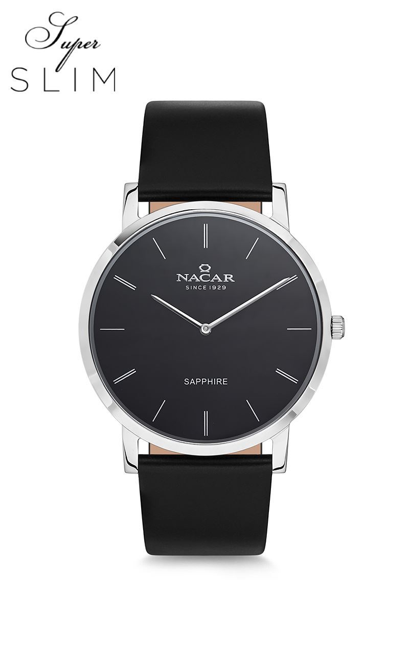 siyah deri erkek kol saati saat