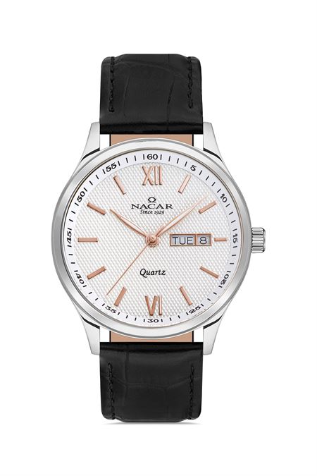 SİYAH HAKİKİ DERİ ERKEK KOL SAATİ