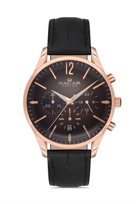 SİYAH HAKİKİ DERİ ERKEK KOL SAATİ 