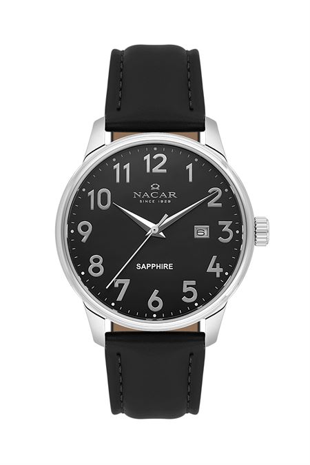 SİYAH HAKİKİ DERİ ERKEK KOL SAATİ