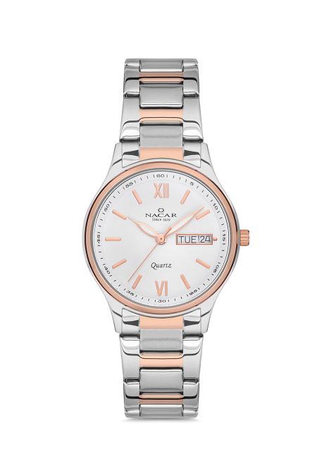 ÇELİK - PEMBE METAL BAND KADIN KOL SAATİ