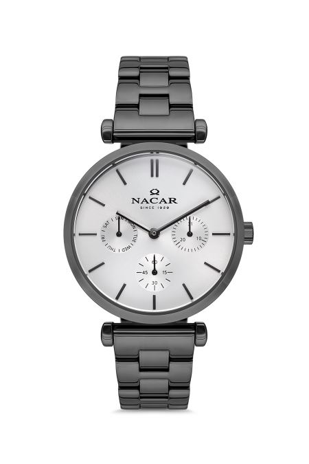 GRİ METAL BAND KADIN KOL SAATİ 