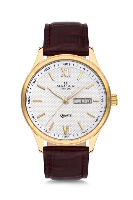 KAHVERENGİ HAKİKİ DERİ ERKEK KOL SAATİ