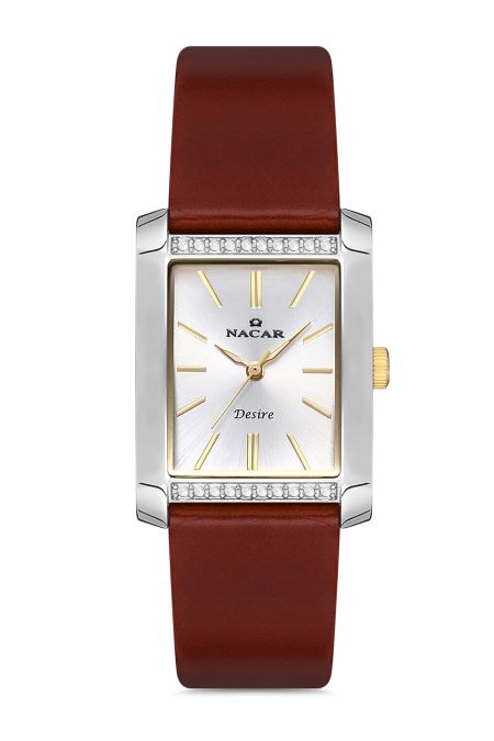 KAHVERENGİ HAKİKİ DERİ KADIN KOL SAATİ 