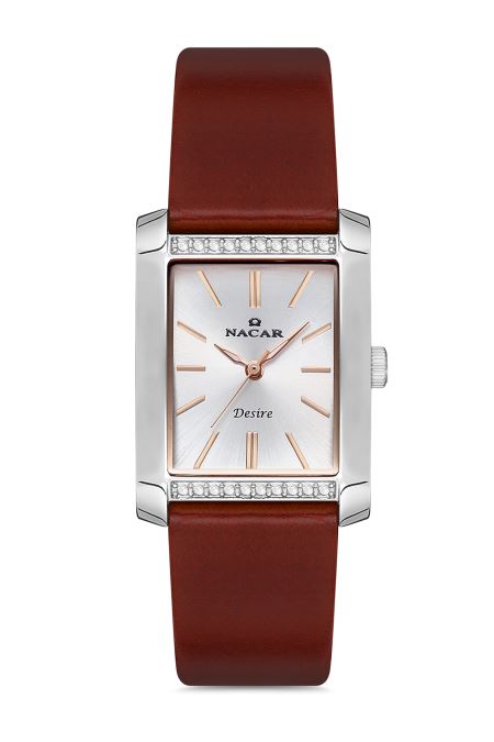 KAHVERENGİ HAKİKİ DERİ KADIN KOL SAATİ 