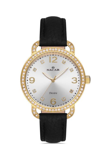 SİYAH HAKİKİ DERİ KADIN KOL SAATİ 