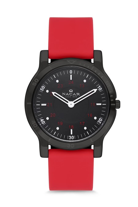 KIRMIZI SİLİKON ERKEK KOL SAATİ 