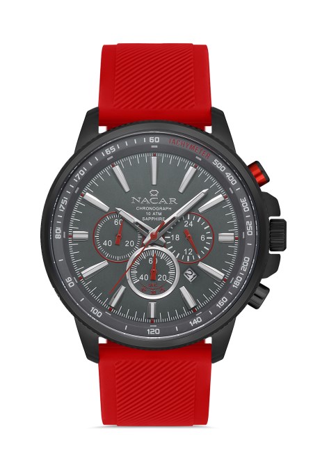 KIRMIZI SİLİKON ERKEK KOL SAATİ