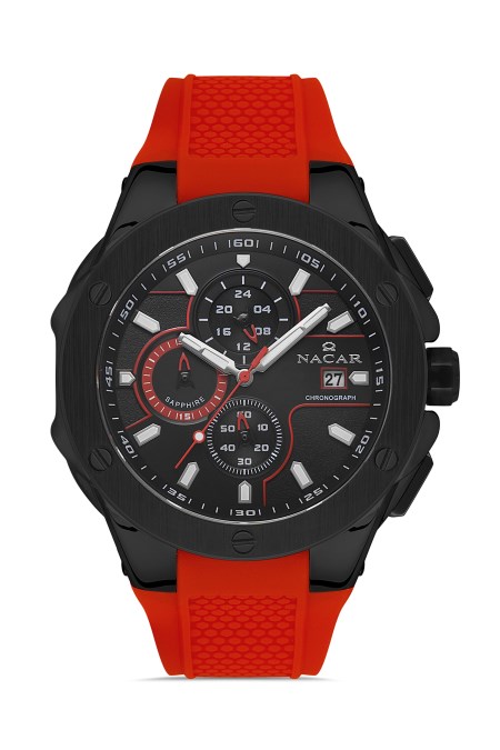 KIRMIZI SİLİKON ERKEK KOL SAATİ 