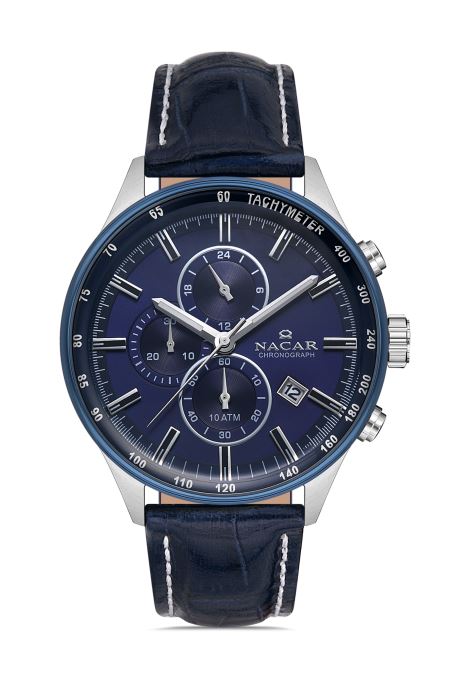 MAVİ HAKİKİ DERİ ERKEK KOL SAATİ