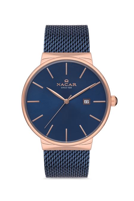 MAVİ HASIR BAND ERKEK KOL SAATİ