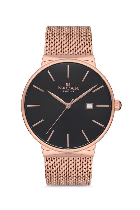 PEMBE HASIR BAND ERKEK KOL SAATİ