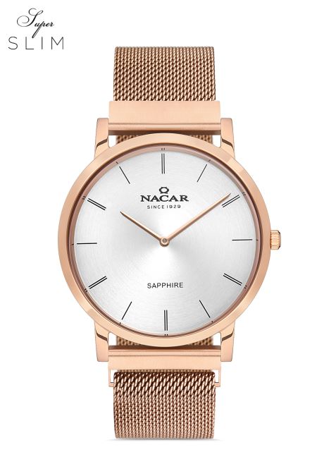 PEMBE HASIR BAND ERKEK KOL SAATİ 