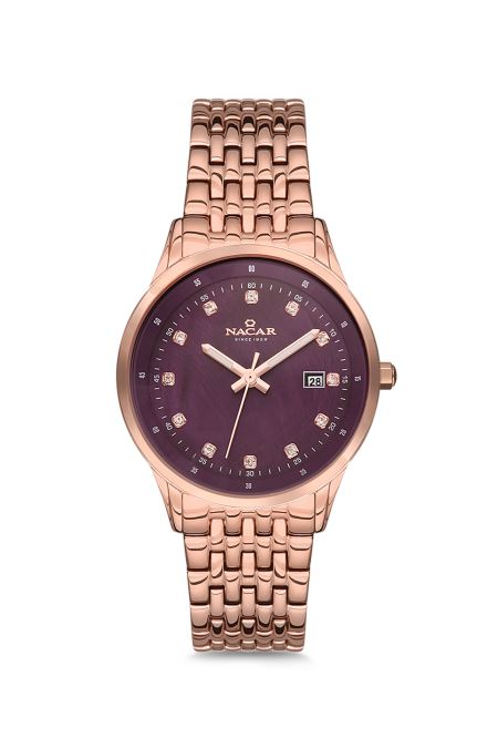 PEMBE METAL BAND KADIN KOL SAATİ 