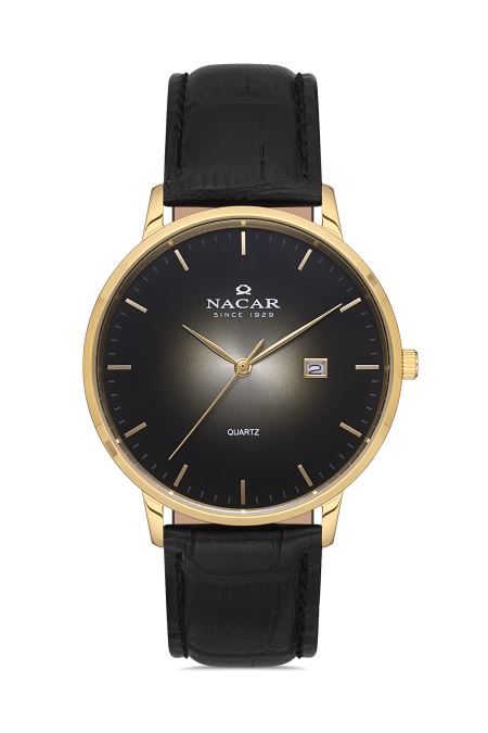 SİYAH HAKİKİ DERİ ERKEK KOL SAATİ 