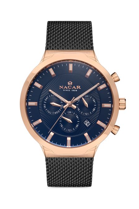 SİYAH HASIR BAND ERKEK KOL SAATİ