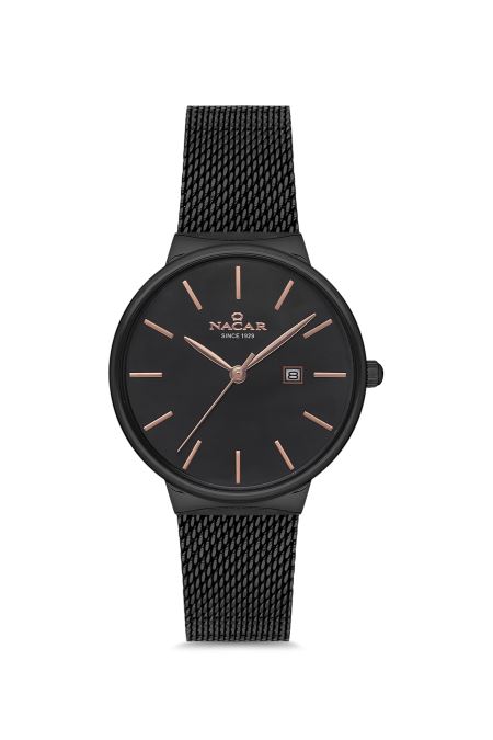 SİYAH HASIR BAND KADIN KOL SAATİ