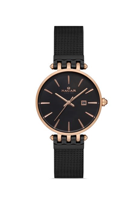 SİYAH HASIR BAND KADIN KOL SAATİ