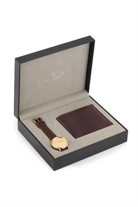 KAHVERENGİ HAKİKİ DERİ ERKEK KOL SAATİ 