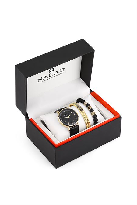 SİYAH HAKİKİ DERİ ERKEK KOL SAATİ 