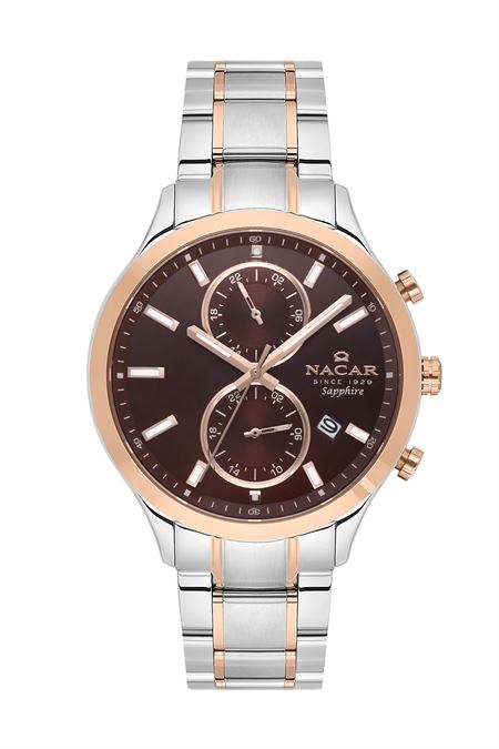 ÇELİK - PEMBE METAL BAND ERKEK KOL SAATİ