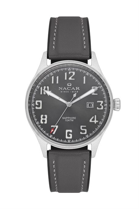 GRİ HAKİKİ DERİ ERKEK KOL SAATİ 