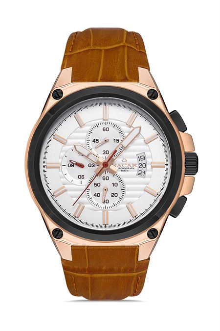 KAHVERENGİ HAKİKİ DERİ ERKEK KOL SAATİ