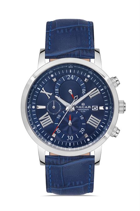 MAVİ HAKİKİ DERİ ERKEK KOL SAATİ