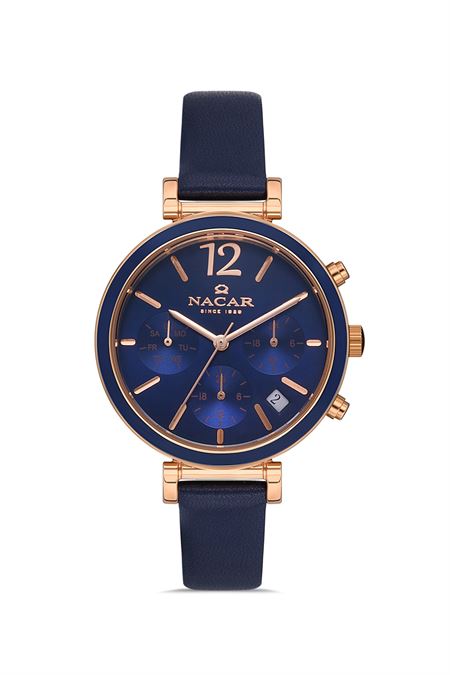 MAVİ HAKİKİ DERİ KADIN KOL SAATİ