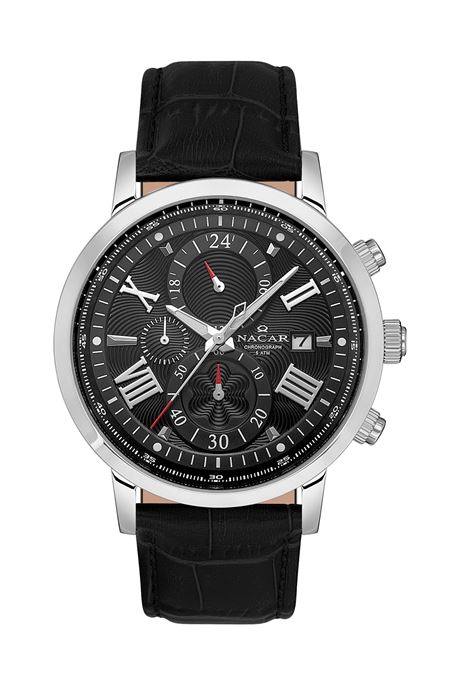 SİYAH HAKİKİ DERİ ERKEK KOL SAATİ