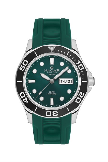 YEŞİL SİLİKON ERKEK KOL SAATİ