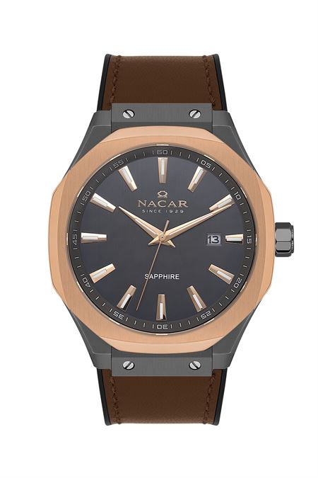 KAHVERENGİ HAKİKİ DERİ ERKEK KOL SAATİ 