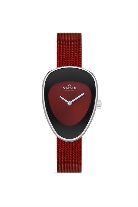 KIRMIZI HASIR BAND KADIN KOL SAATİ