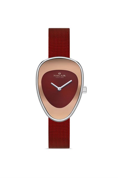 KIRMIZI HASIR BAND KADIN KOL SAATİ