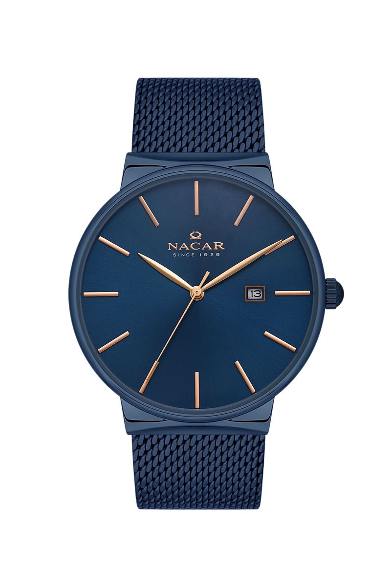 MAVİ HASIR BAND ERKEK KOL SAATİ
