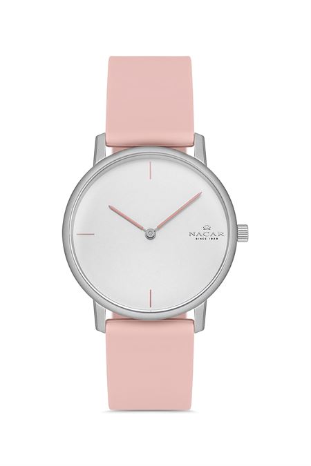 PEMBE SİLİKON KADIN KOL SAATİ