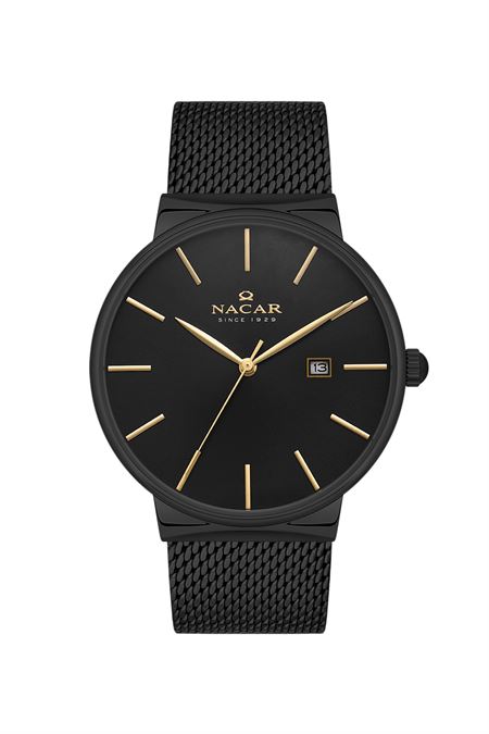 SİYAH HASIR BAND ERKEK KOL SAATİ