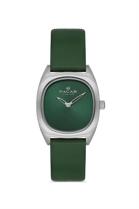 YEŞİL HAKİKİ DERİ KADIN KOL SAATİ